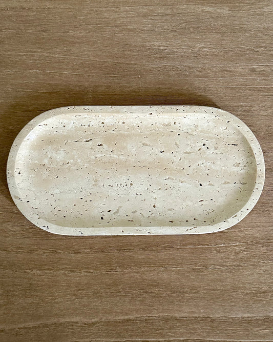 Tivoli Oval Travertine Tray