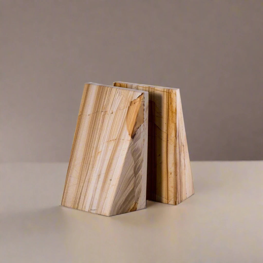 Natural Marble Wedge Bookend