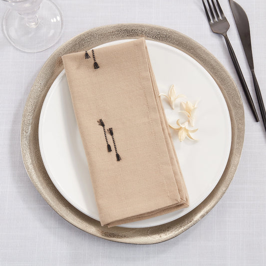 Tan Fringe Line Napkins