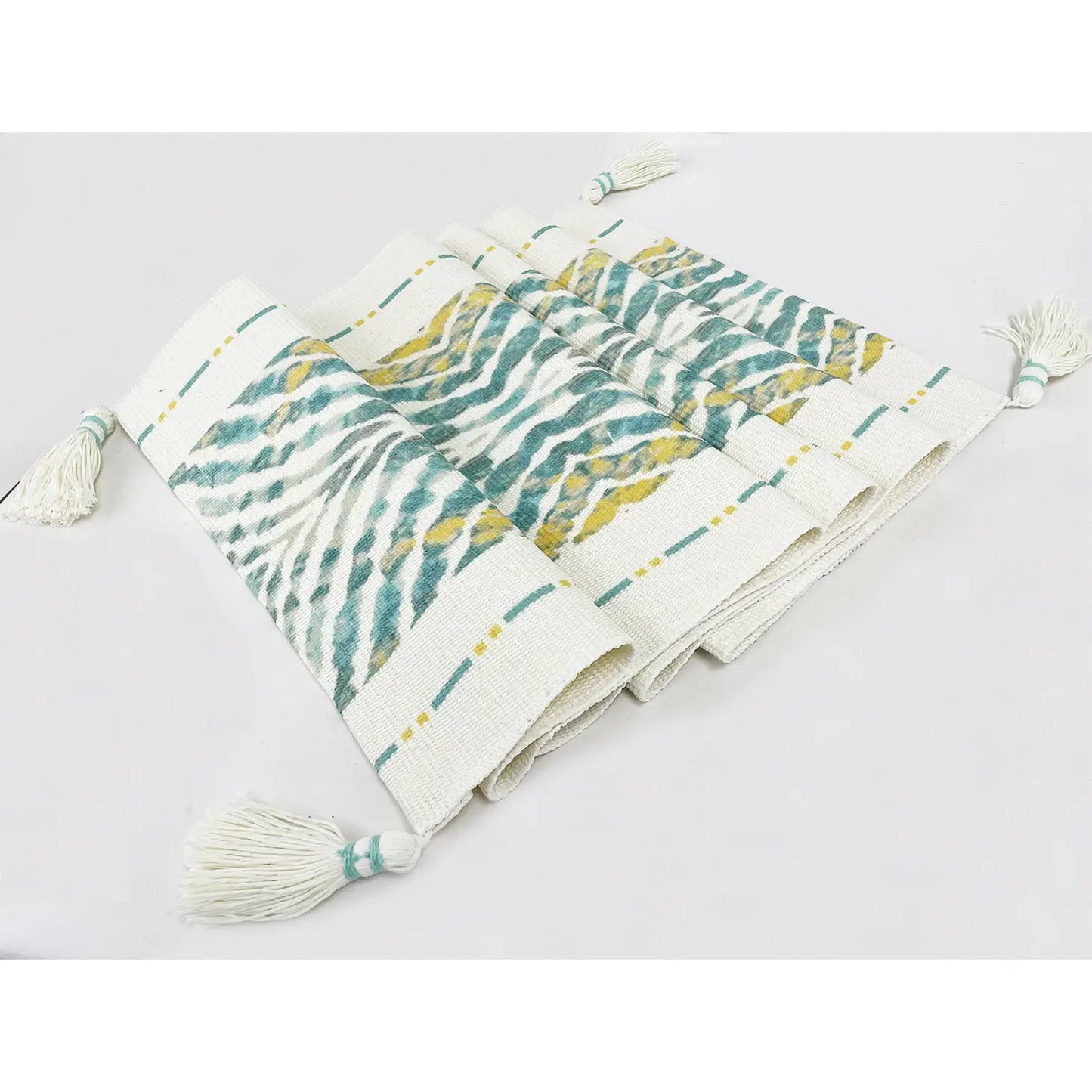 Green Abstract Cotton Table Runner