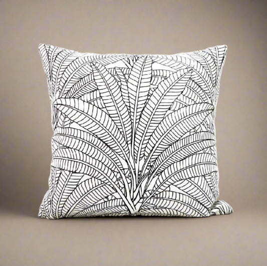 Palm Leaf Print Pillow Cover